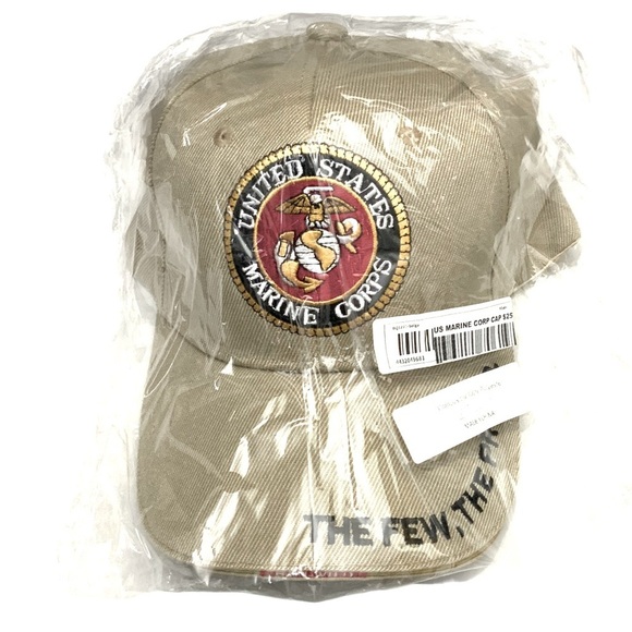 Marine Corps Baseball Cap Patriot Trucker Hat USMC Patch Unisex Men OS Khaki Tan - Picture 8 of 12